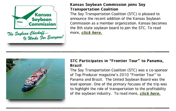 Soy Transportation Coalition eNews - April 6, 2010