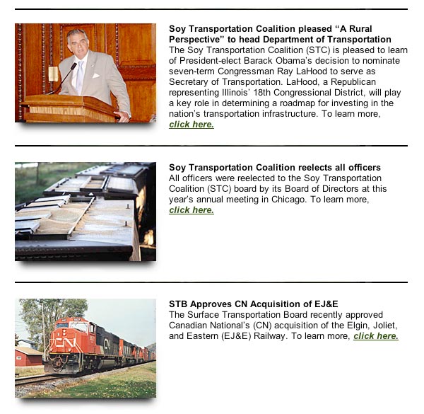 Soy Transportation Coalition eNews, January 2009