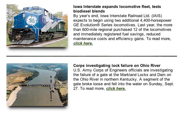 October 2, 2009 Soy Transportation Coalition eNews