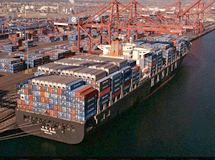 North America's largest container ship calls on Long Beach port
